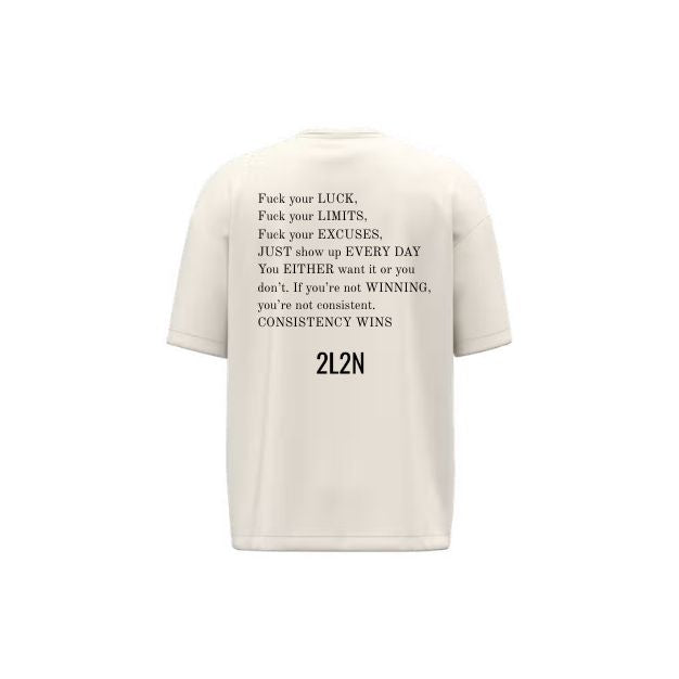 T-Shirt Unisexe Oversize - 2L2N F*CK -  Coconut Milk